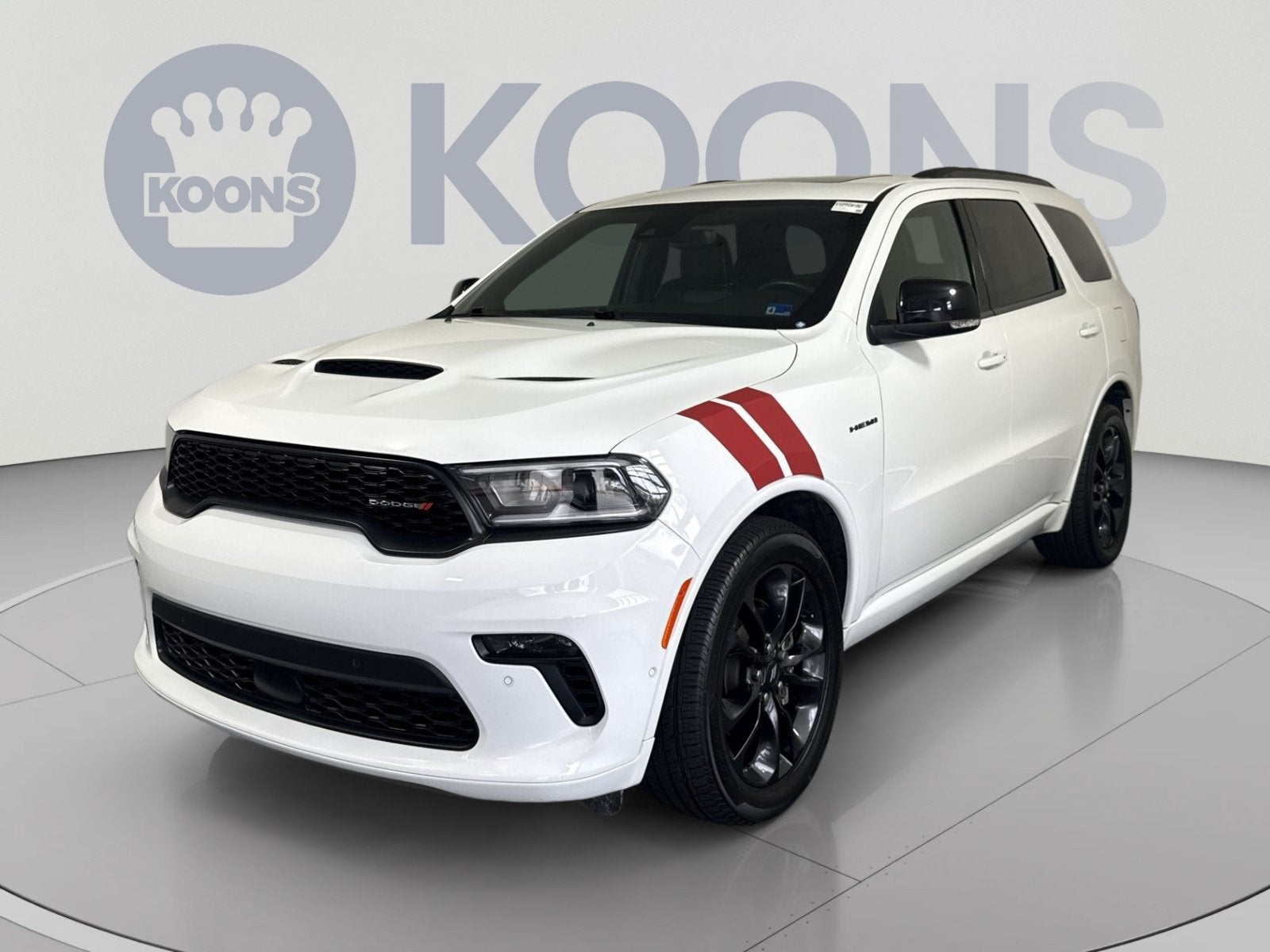 2023 Dodge Durango R/T Plus in White Knuckle Clearcoat — front three-quarter view