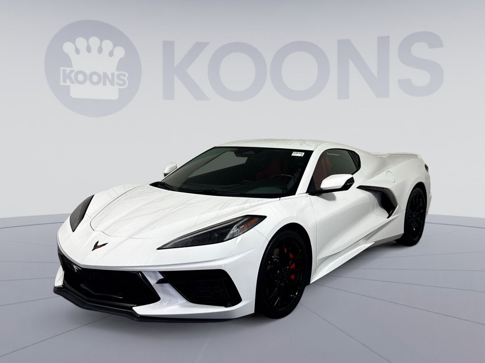 2024 Chevrolet Corvette Stingray 1LT in Arctic White — front three-quarter view