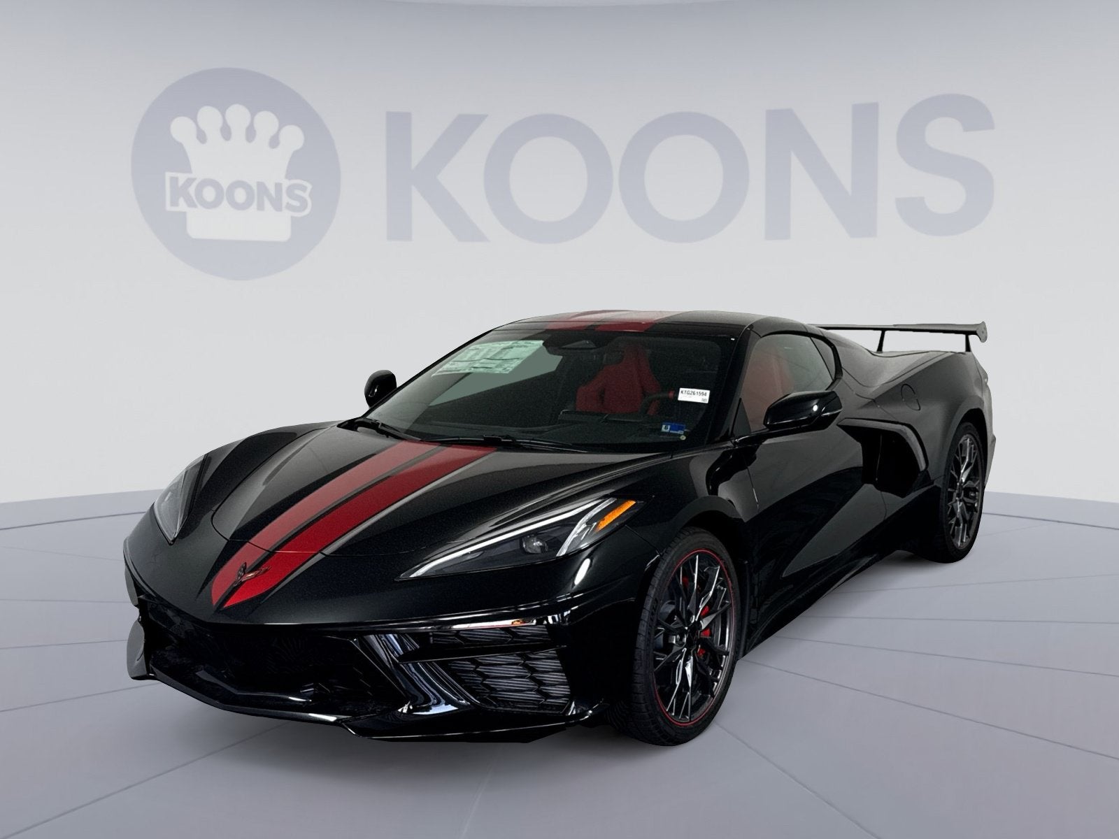 2026 Chevrolet Corvette Stingray 1LT in Black — front three-quarter view