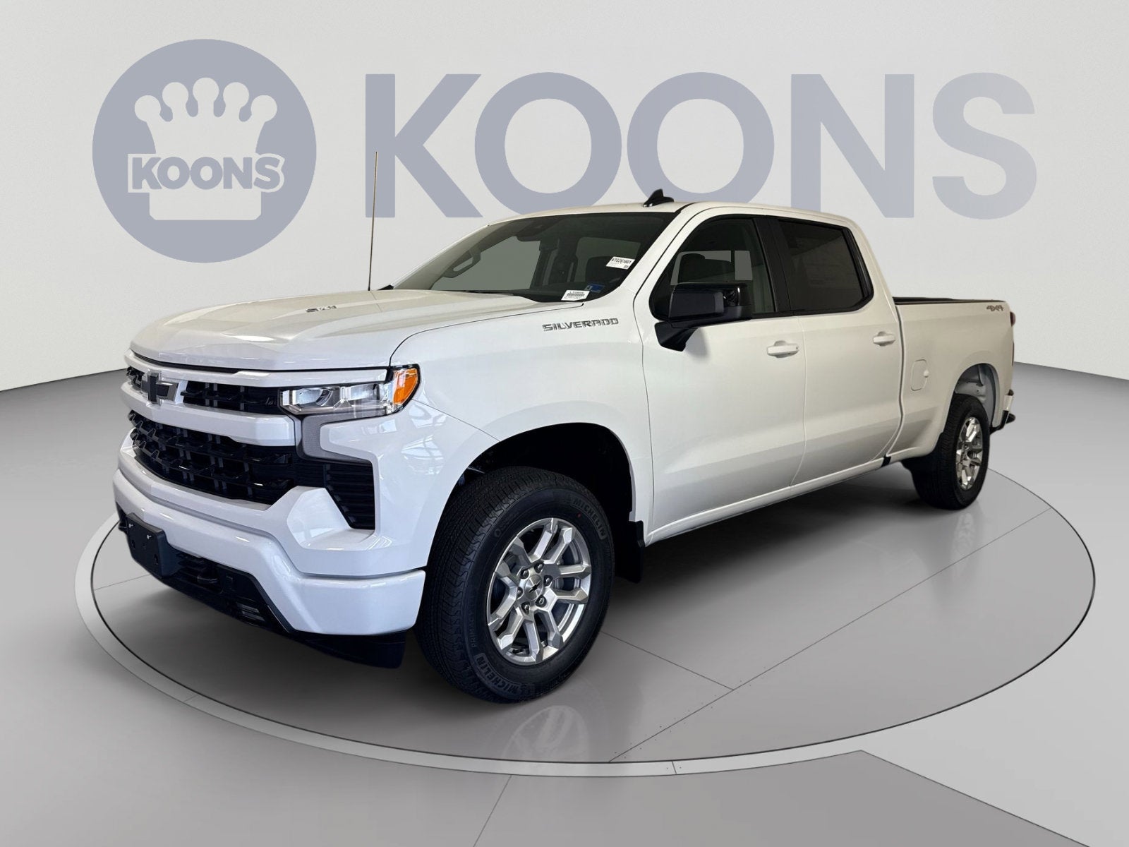2026 Chevrolet Silverado 1500 RST in Summit White — front three-quarter view