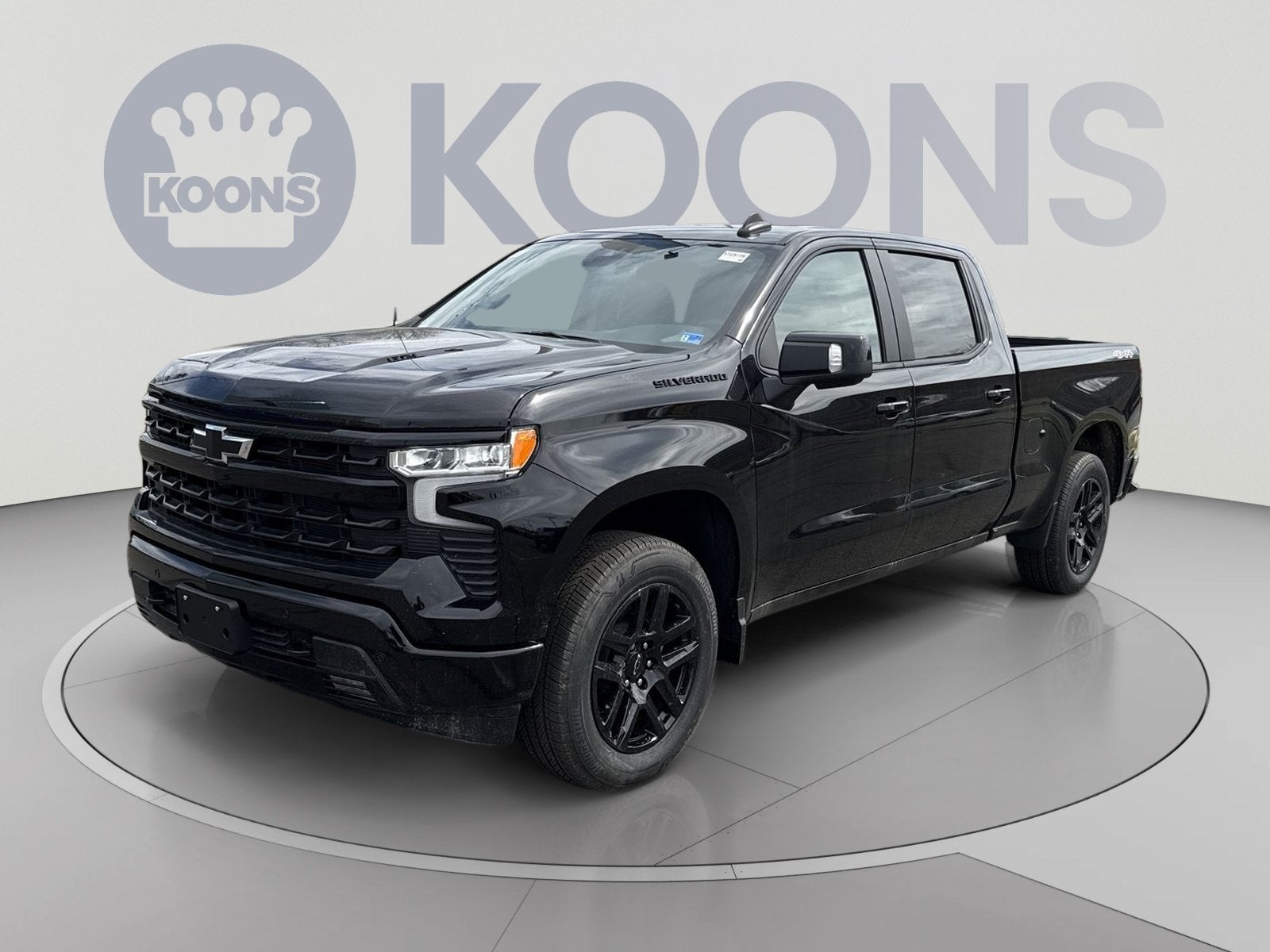 2026 Chevrolet Silverado 1500 RST in Black — front three-quarter view