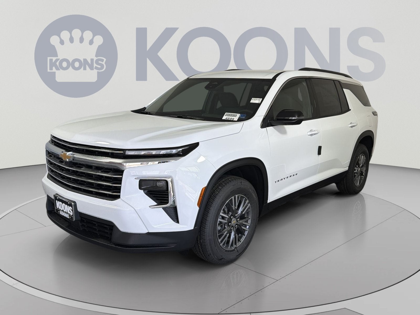 2026 Chevrolet Traverse LT in Summit White — front three-quarter view