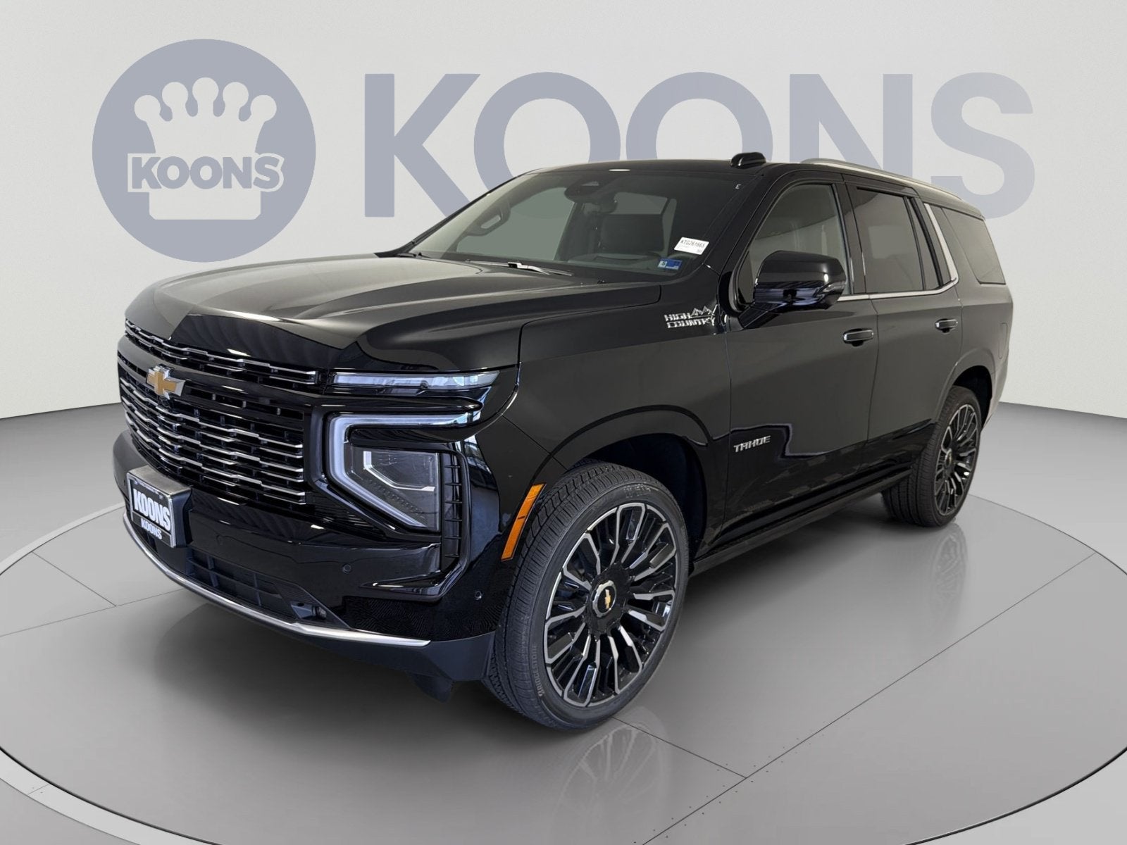2026 Chevrolet Tahoe High Country in Black — front three-quarter view