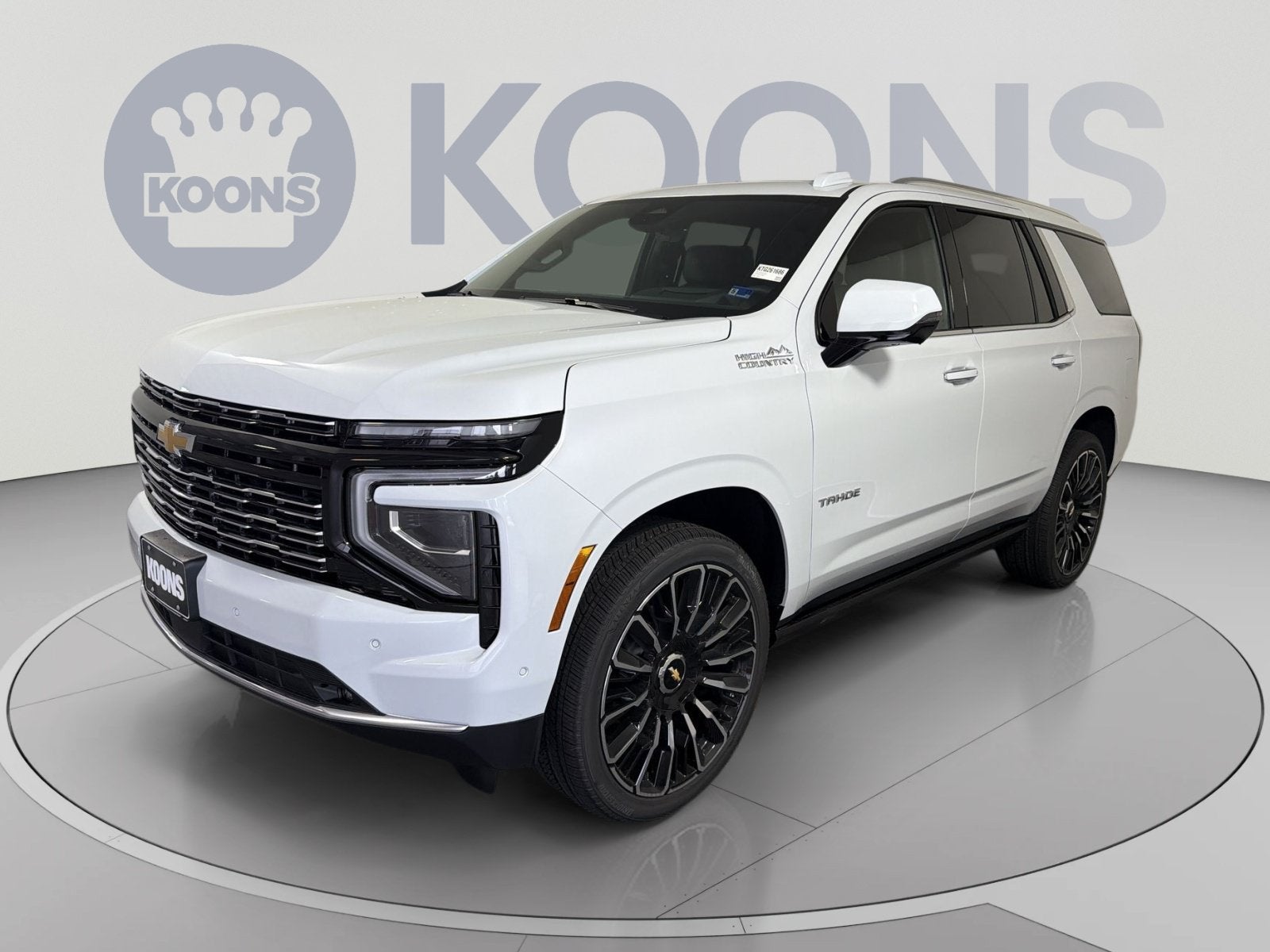 2026 Chevrolet Tahoe High Country in Polar White Tricoat — front three-quarter view