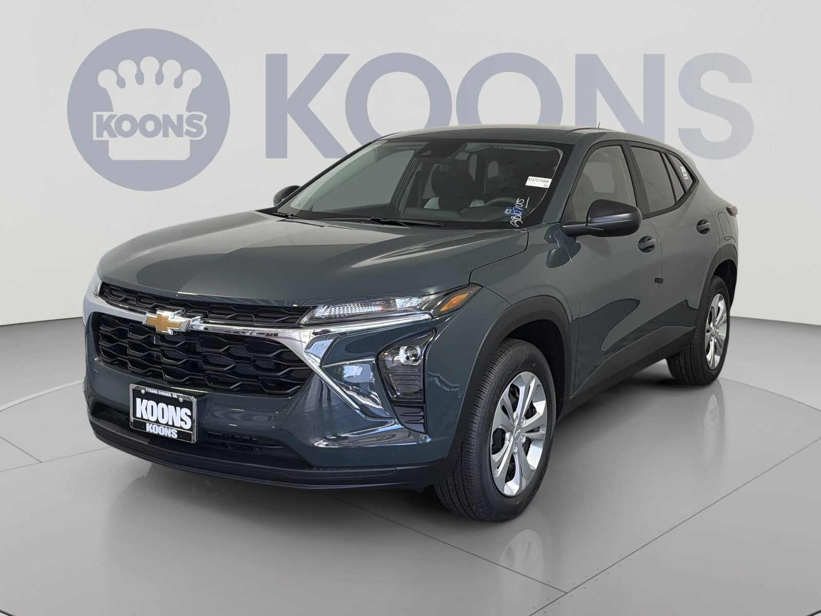 2026 Chevrolet Trax LS in Cypress Gray — front three-quarter view